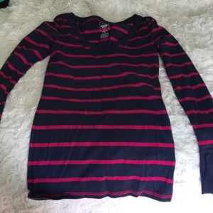 navy blue & pink longg sleeve